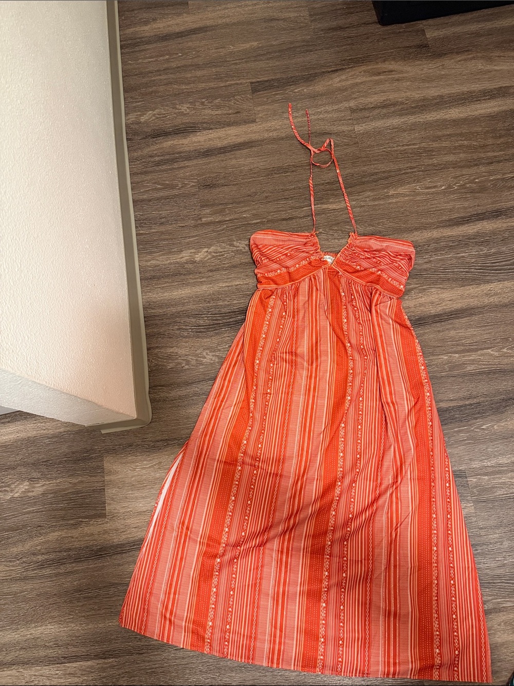 Cupshe Sunset Stripe Halter Maxi Dress